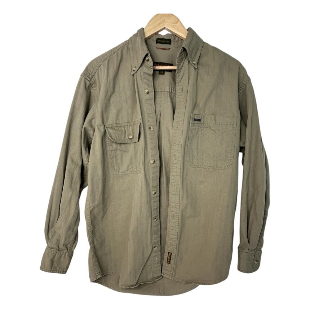 Timberland WEATHERGEAR Men's Rugged Fit Button-down Long Sleeve Shirt | XS | Tan